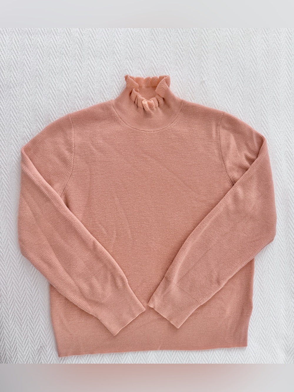 Women’s Ruffle Mock Neck Sweater - Blush
